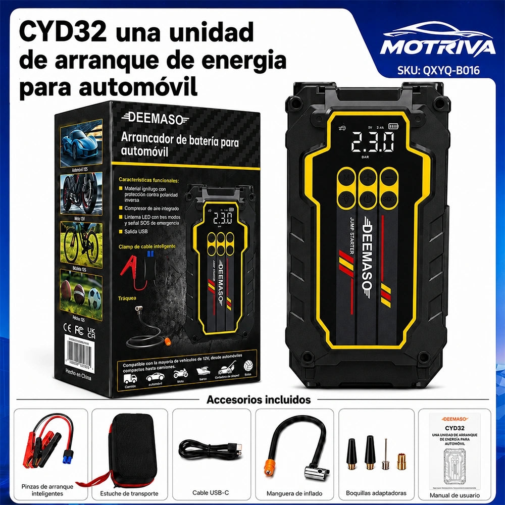 Arrancador DEEMASO CYD32 con compresor de aire 12V