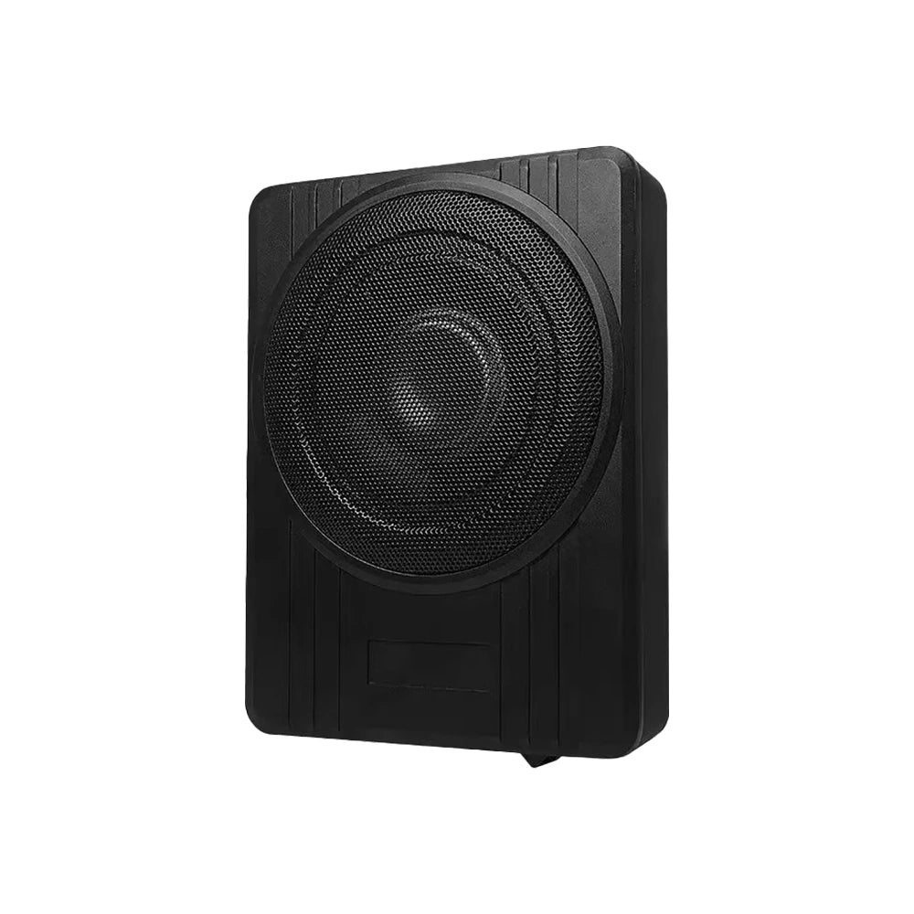 MOTRIVA Subwoofer Activo para Coche 10" 120W | Diseño Extraplano de Aluminio para Debajo del Asiento