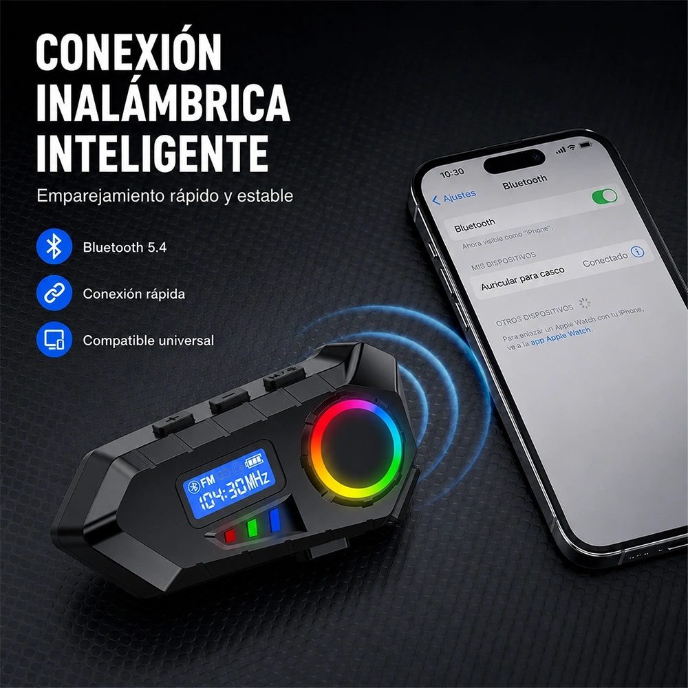 MTMAX Y30 Auricular Bluetooth para Moto con Radio FM