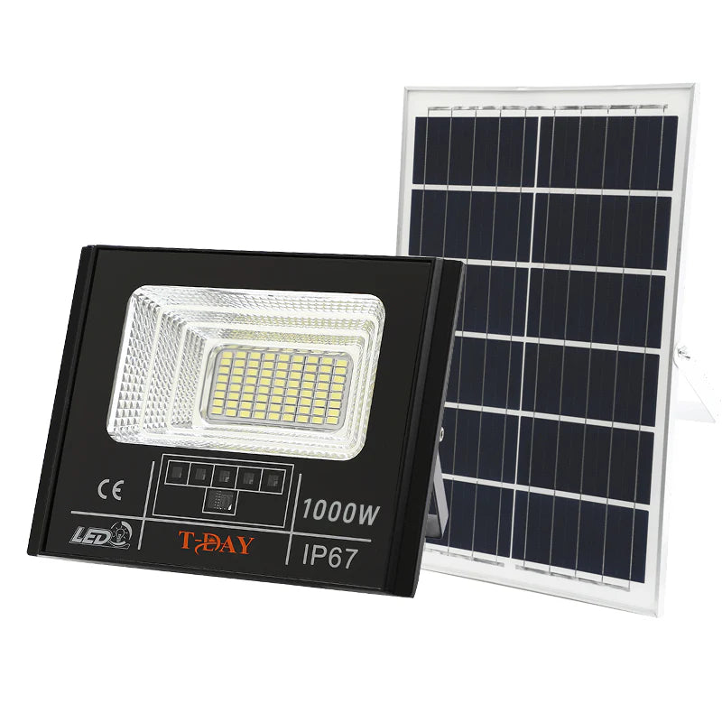 T-DAY Reflector Solar LED 1000W de Aluminio con Control Remoto