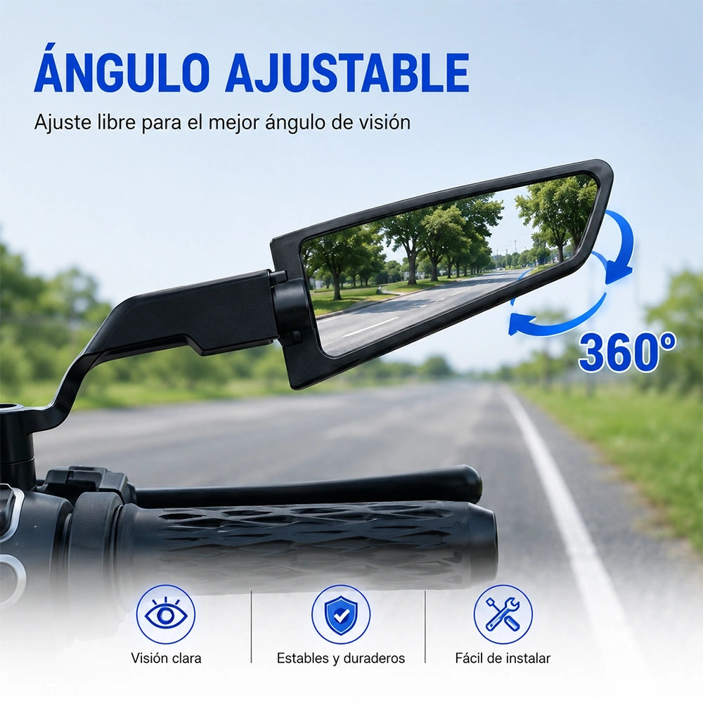 MOTRIVA Espejo Retrovisor Plegable para Motocicleta