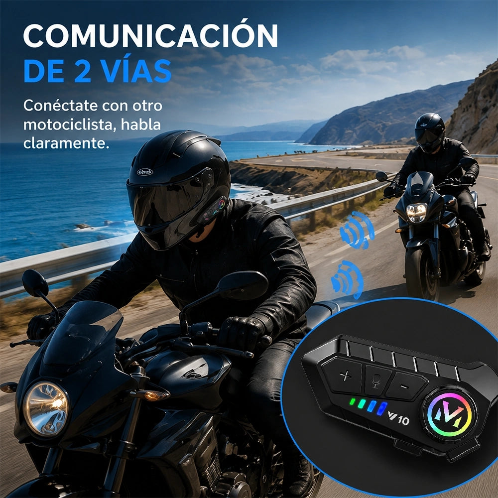 Auricular Bluetooth MTMAX Y10 para Casco con Micrófono