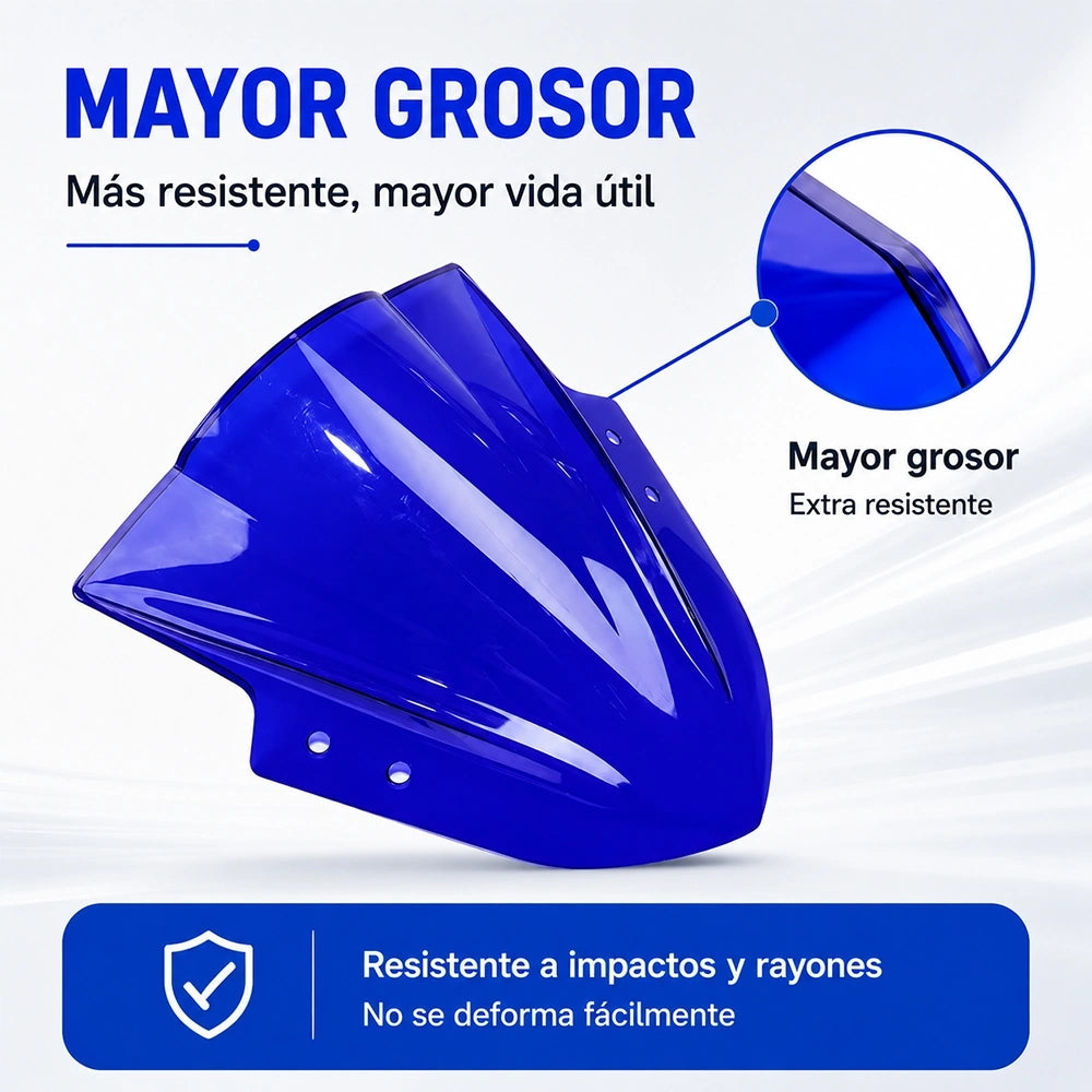 Parabrisas Azul para Motocicleta de PC Resistente al Viento y Polvo | SKU MWPJ-C011
