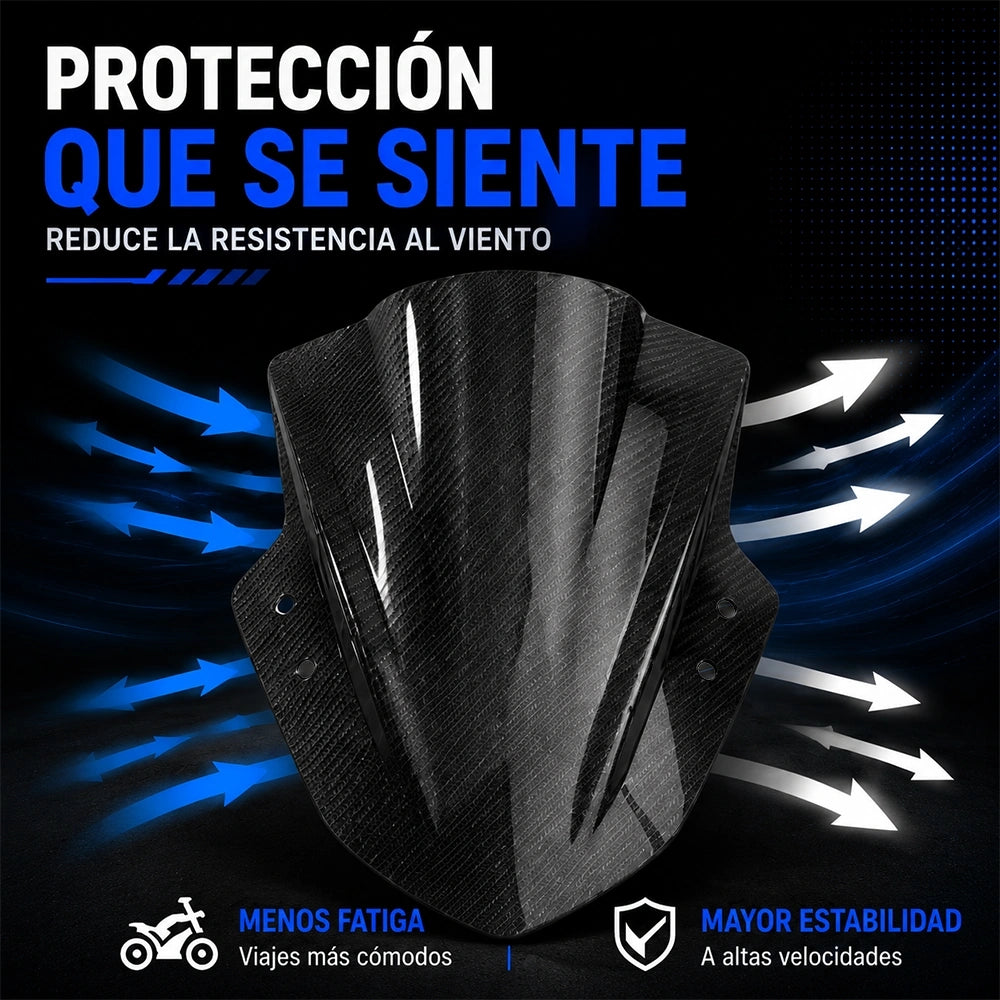 Parabrisas Deportivo DEEMASO para Motocicleta en PC | Color Carbono MWPJ-C016