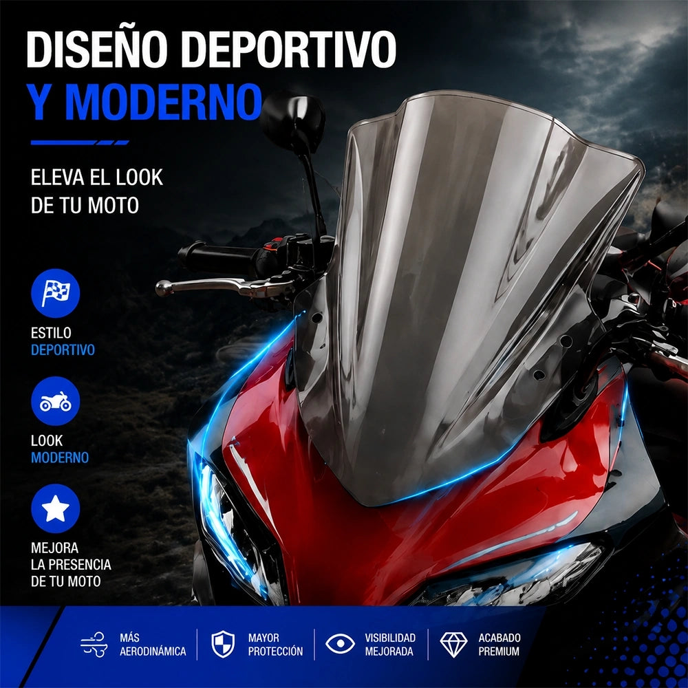 Parabrisas DEEMASO de Alto Rendimiento para Motocicleta | Color Gris MWPJ-C017