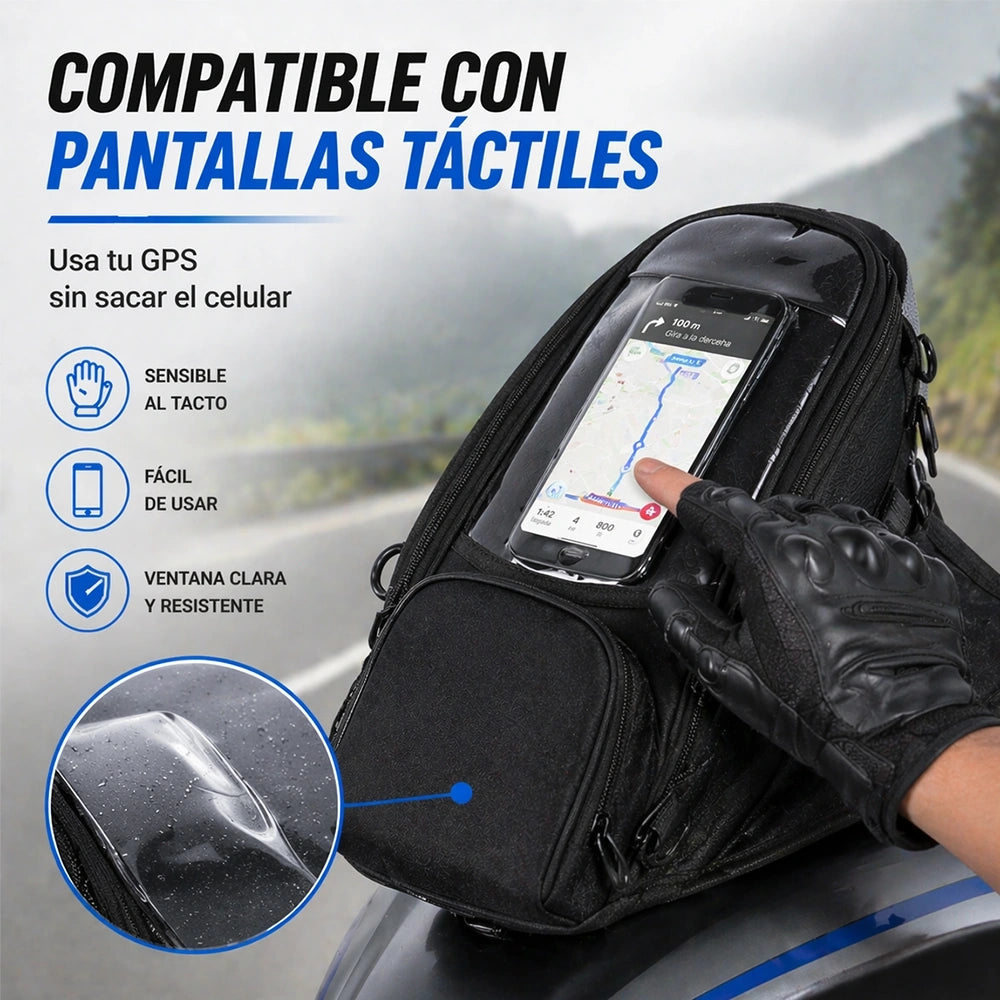 Bolsa de Tanque para Moto Impermeable con Ventana Táctil