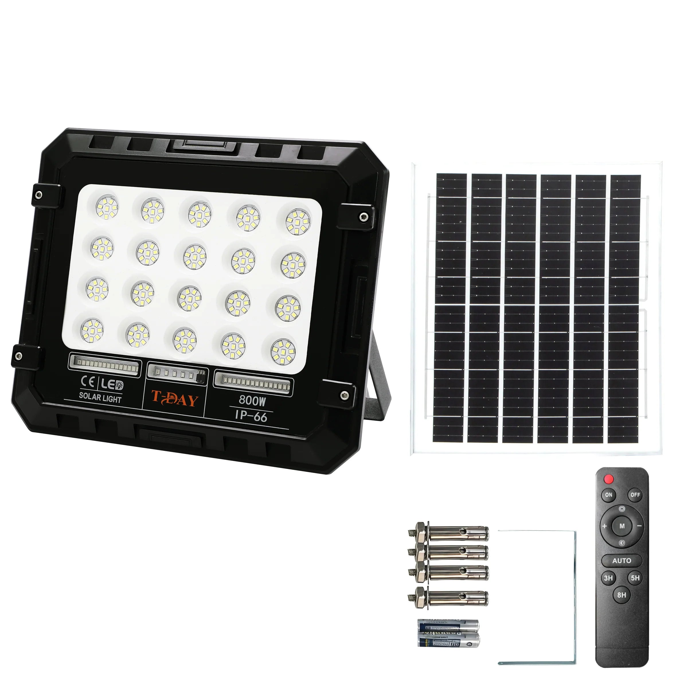 T-DAY Reflector Solar LED 800W en ABS con Control Remoto