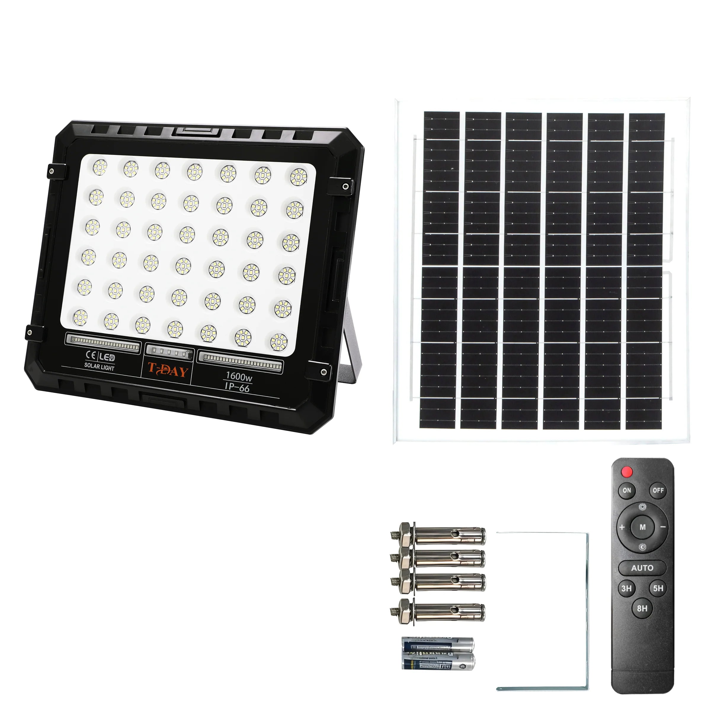 T-DAY Reflector Solar LED 1600W en ABS con Control Remoto