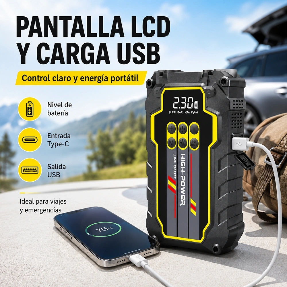 Arrancador DEEMASO CYD32 con compresor de aire 12V