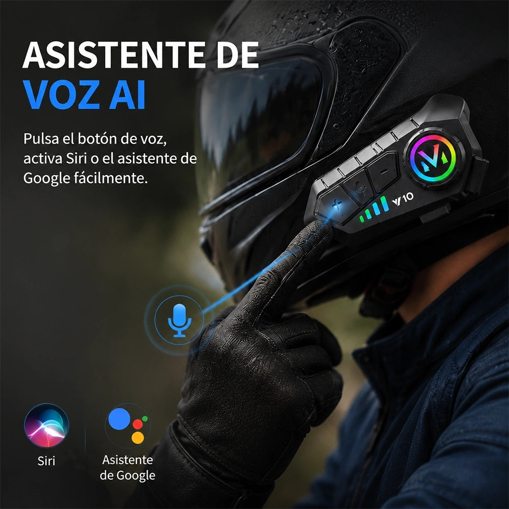 Auricular Bluetooth MTMAX Y10 para Casco con Micrófono