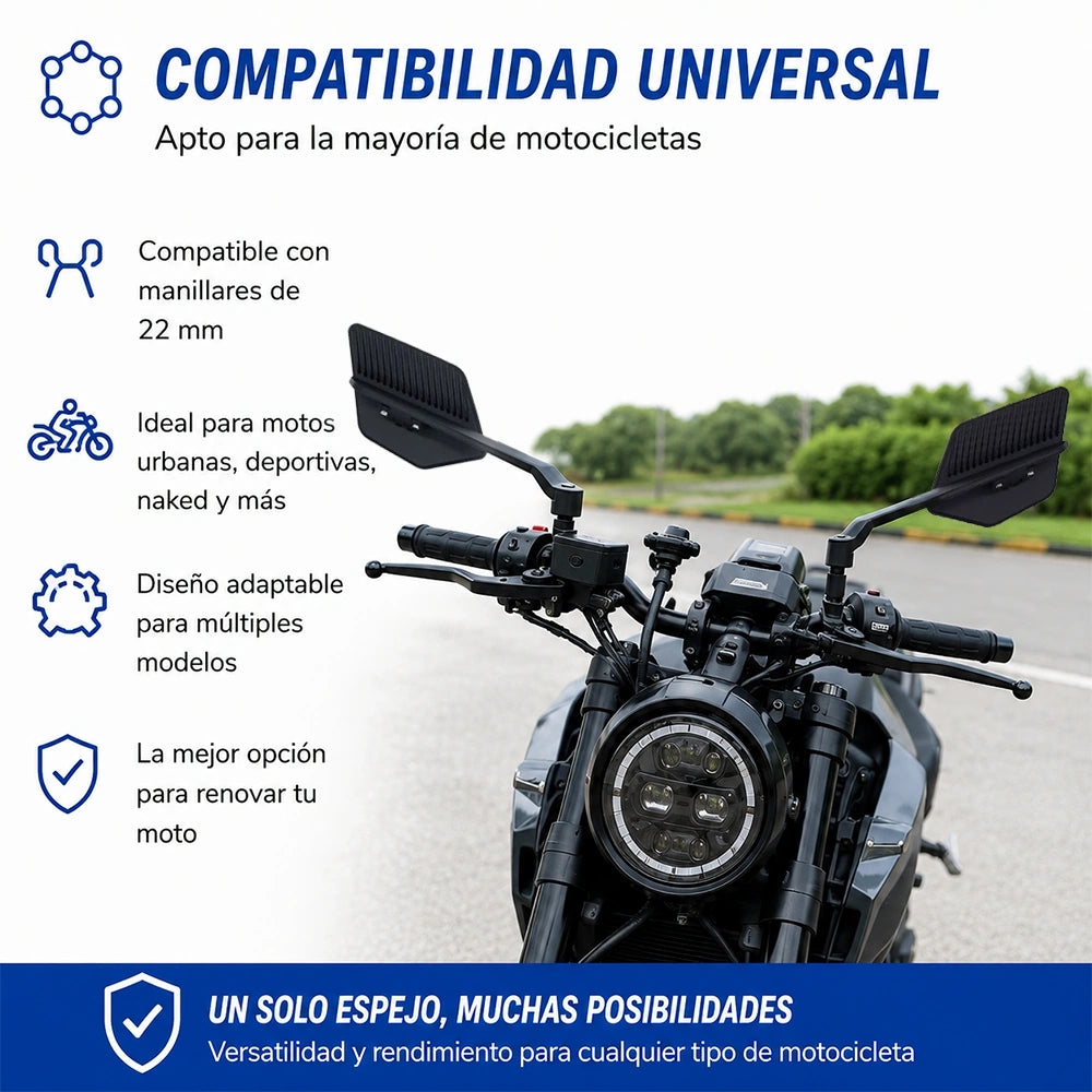 MOTRIVA Espejos Retrovisores para Motocicleta