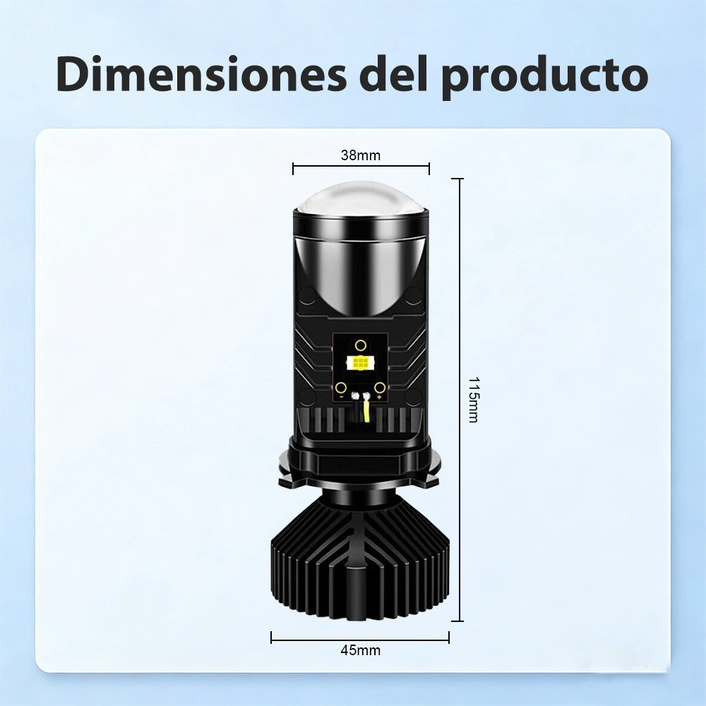 Faro LED Y6 H4 para Auto Doble Luz 160W 20000LM con Lente Grande