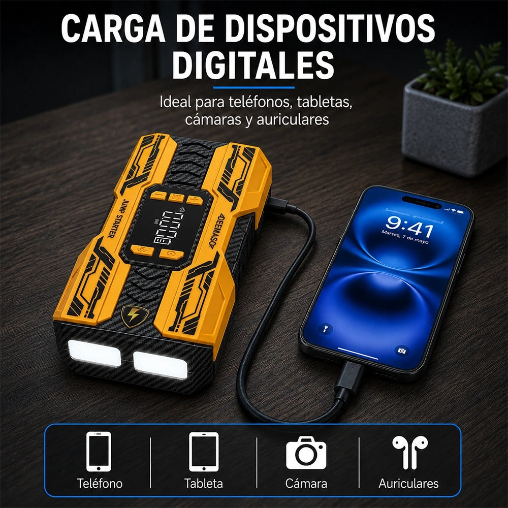 Arrancador DEEMASO CYD19 con compresor de aire 12V