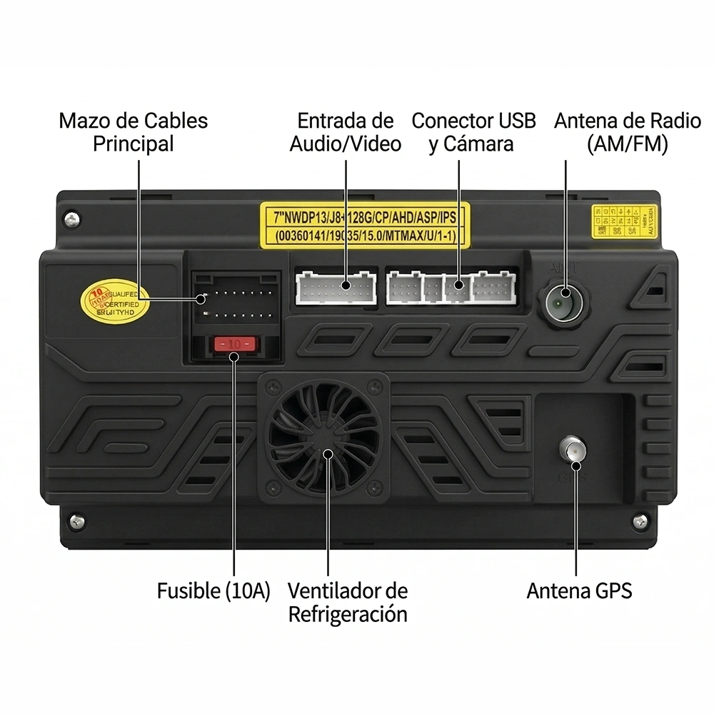 Radio Android 9" para Auto con CarPlay y Android Auto
