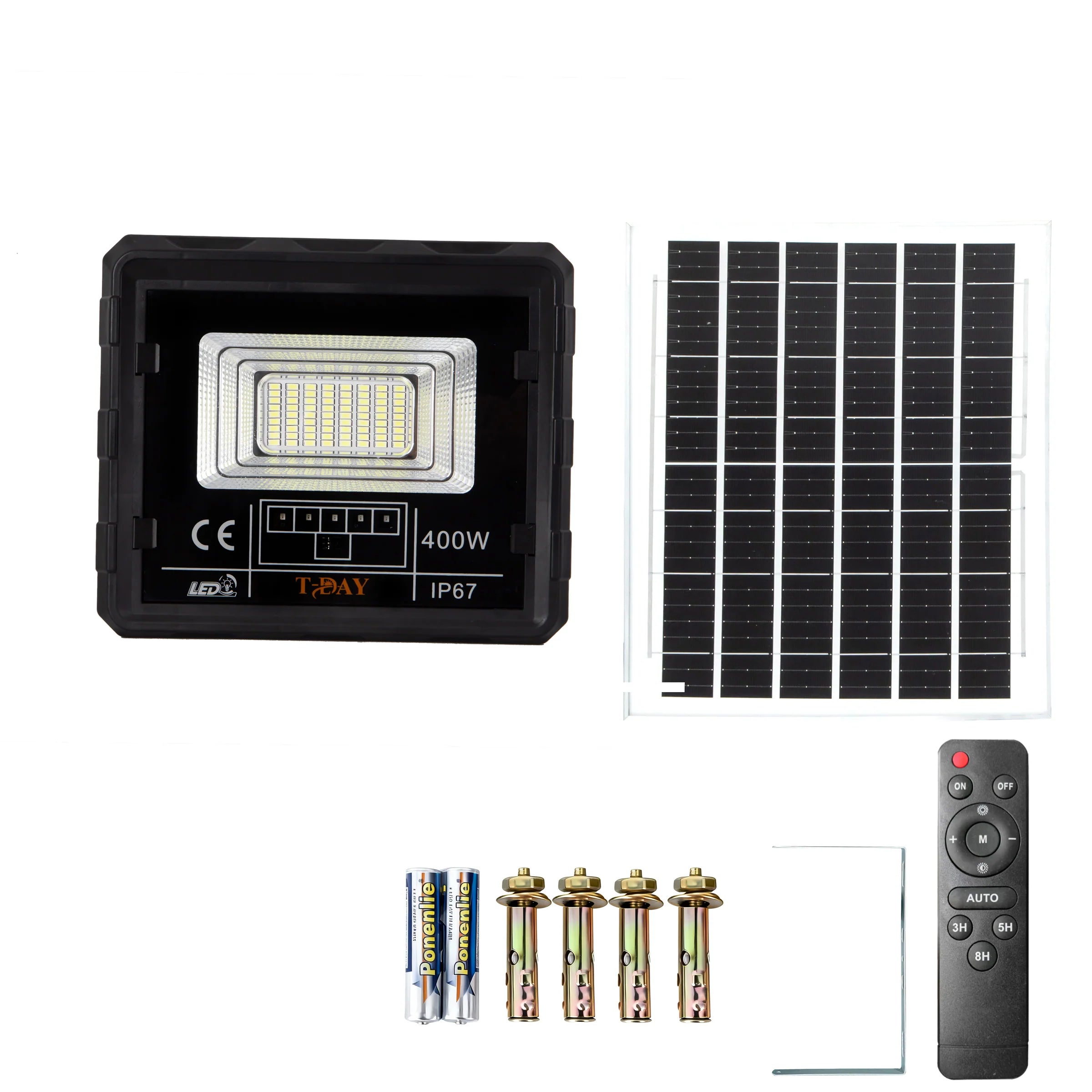T-DAY Reflector Solar LED 400W en ABS con Control Remoto