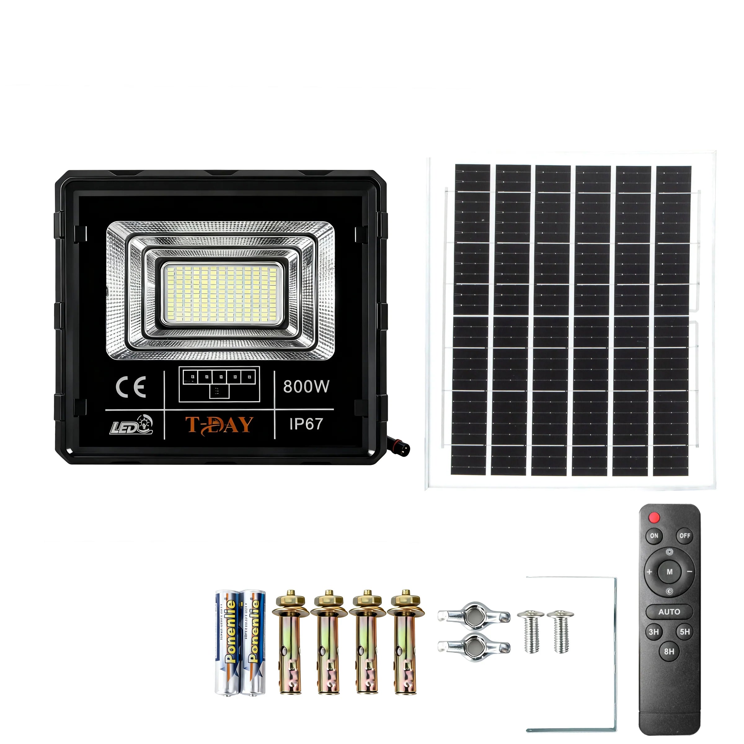 T-DAY Reflector Solar LED 800W en ABS con Control Remoto