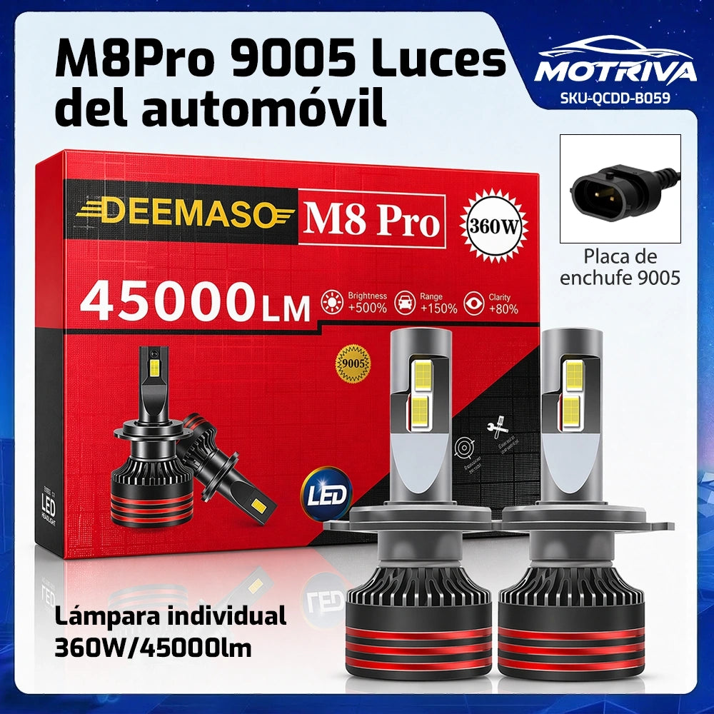 Luces LED 9005 M8 Pro para Automóvil 360W 45000LM
