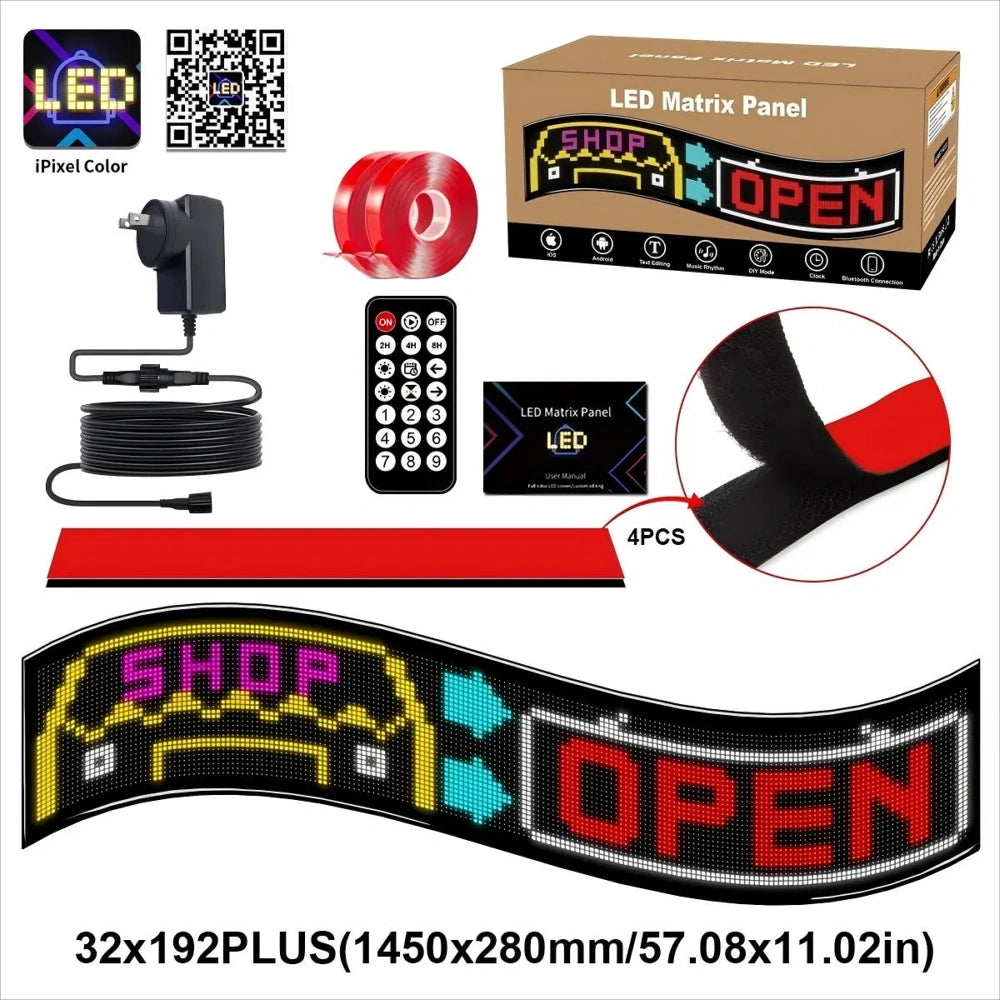 Pantalla LED ultra larga de doble línea para auto con control por app