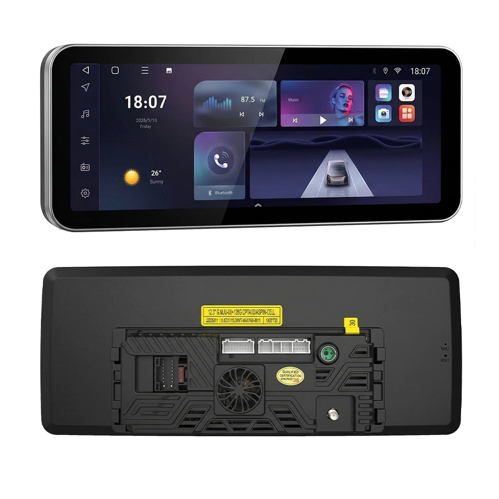 Radio Android 12.3" para Auto con CarPlay + Bluetooth