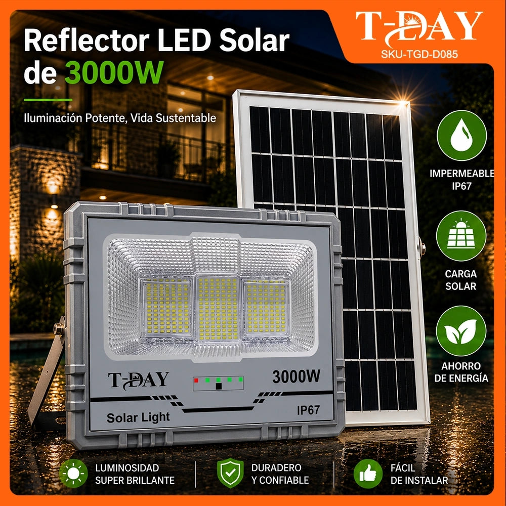 T-DAY Reflector Solar LED 3000W de Aluminio - Serie Tiangong 1