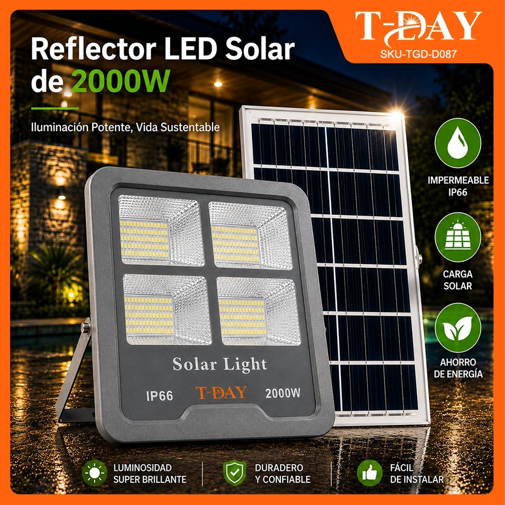 T-DAY Reflector LED Solar 1000W 2000W 4000W Serie Tianlang con Control Remoto
