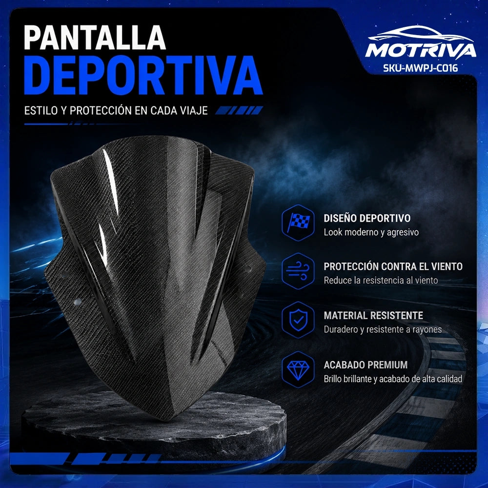 Parabrisas Deportivo DEEMASO para Motocicleta en PC | Color Carbono MWPJ-C016