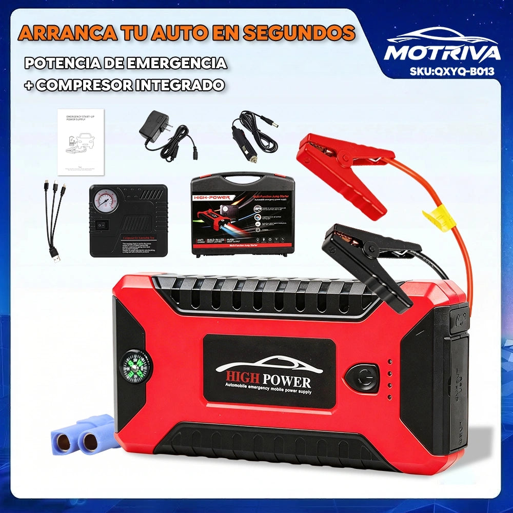 Arrancador de Batería para Auto con Compresor de Aire 29B Kit Completo Portátil USB 5V Cargador Emergencia