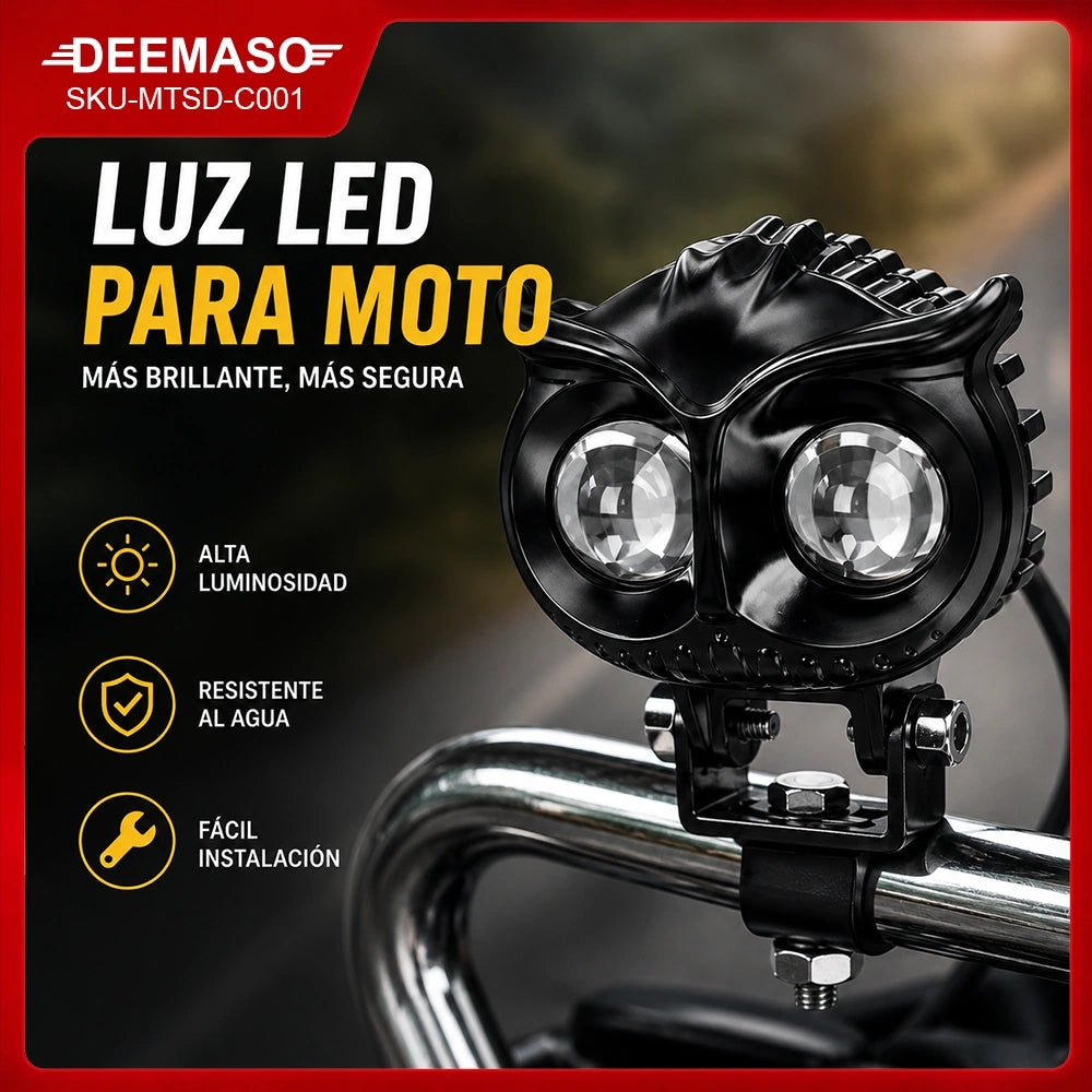 Faro Auxiliar LED Tipo Búho 18W para Motocicleta 10-80V DEEMASO – MTSD-C001