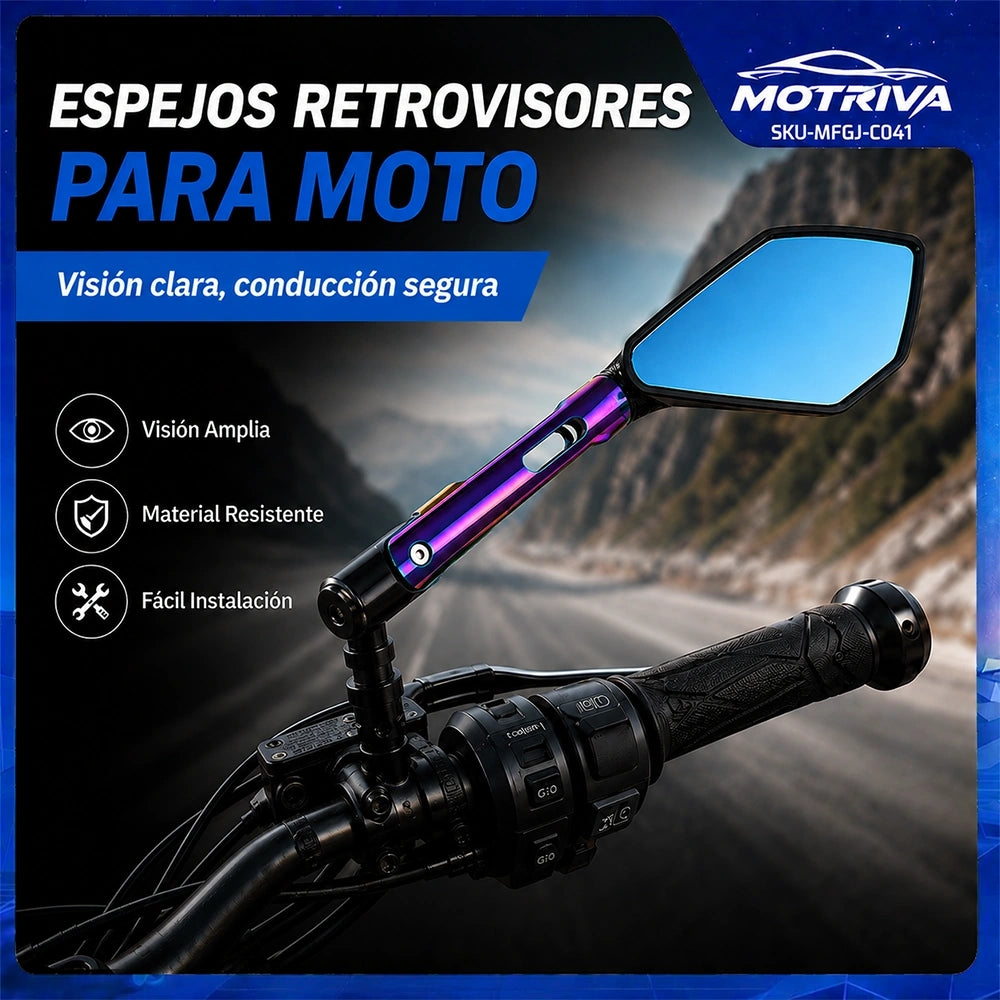 Espejos Retrovisores para Moto Motriva – Visión Amplia y Material Resistente