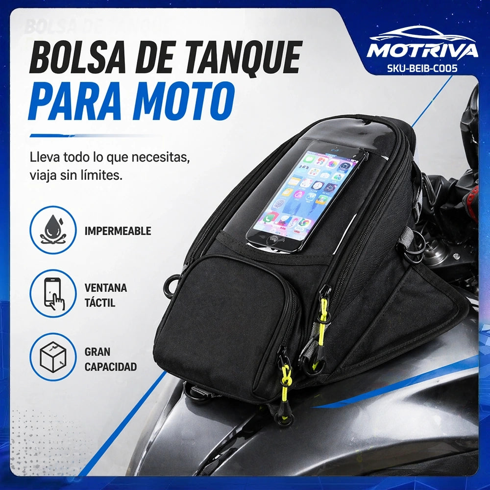 Bolsa de Tanque para Moto Impermeable con Ventana Táctil