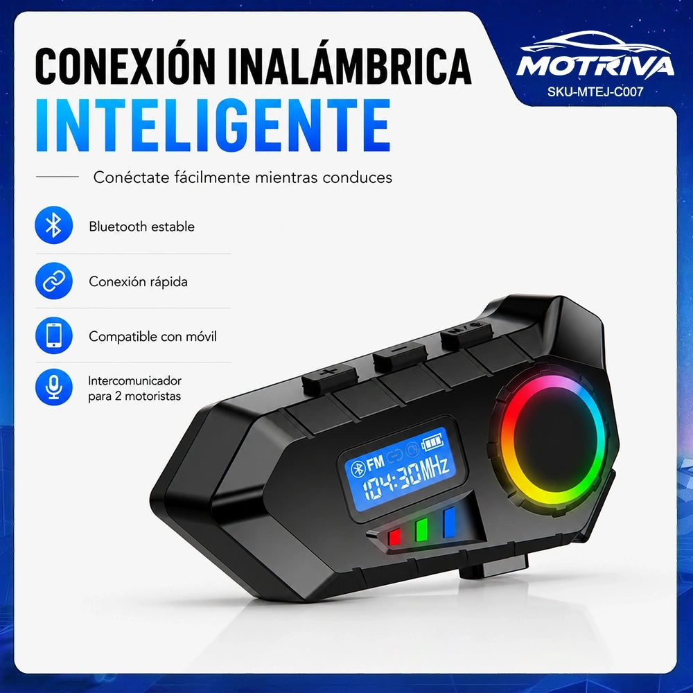 MTMAX Y30 Auricular Bluetooth para Moto con Radio FM