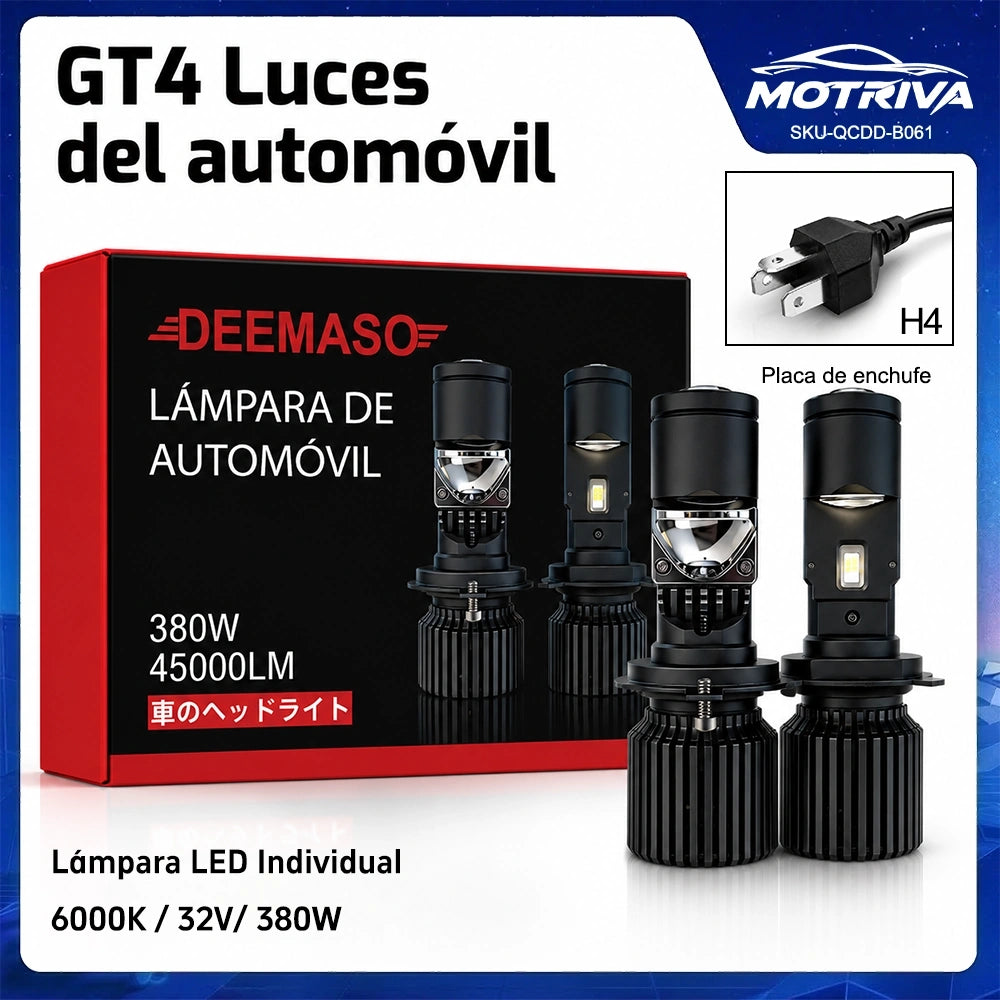 DEEMASO GT4 Luz LED H4 380W 45000LM 6000K IP67