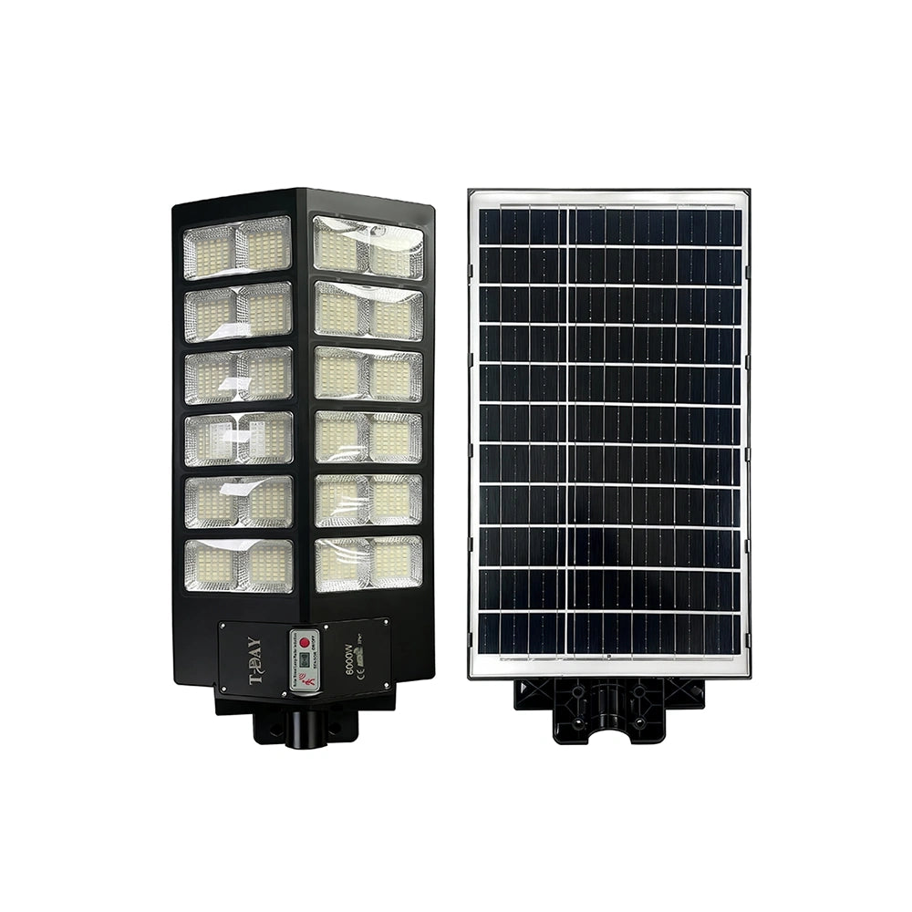 Luminaria Solar LED TDAY 5000W Tipo Mercedes de 12 Focos con Radar, Control Remoto y Sensor de Luz