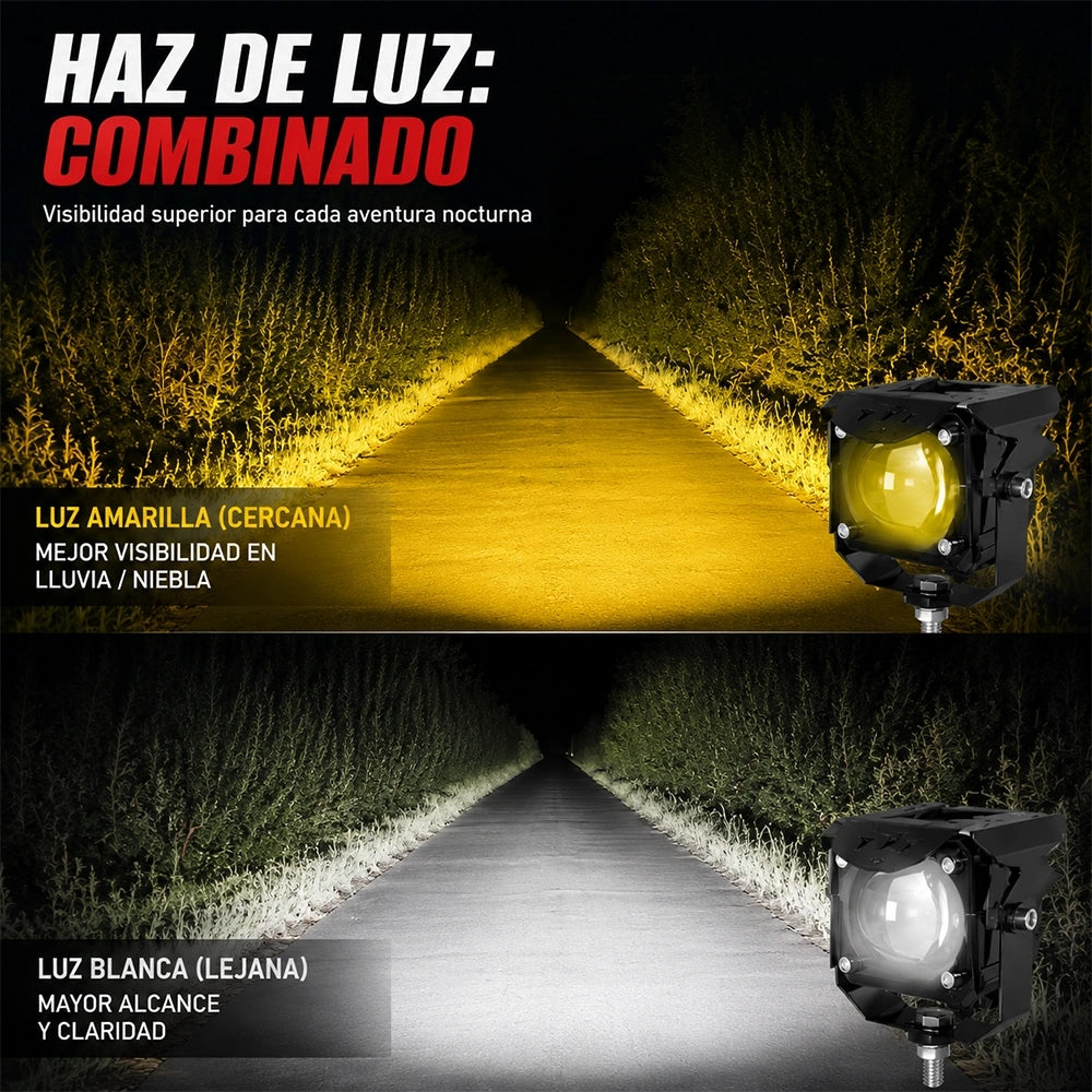 Faro Auxiliar LED Ojo Demoníaco Rojo 18W para Motocicleta 12-48V DEEMASO – MTSD-C075