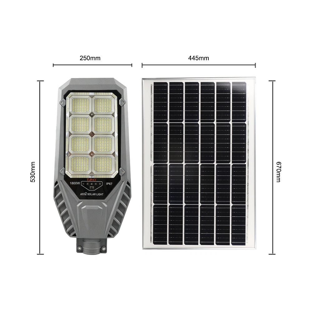 Farola Solar LED TDAY Golden Eagle 1800W con Sensor de Movimiento y Control Remoto