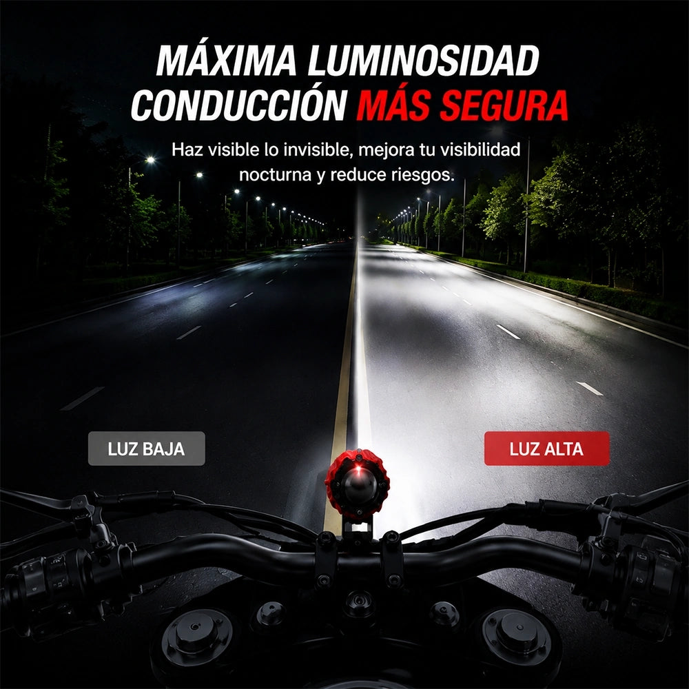 Faro Auxiliar LED Llama 18W con Ojo Demoníaco para Motocicleta DEEMASO – MTSD-C089