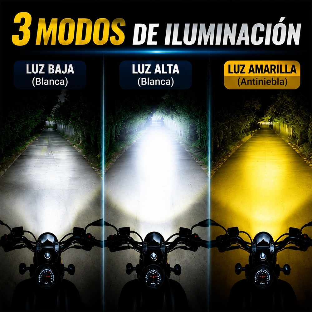 Faro Auxiliar LED Tiburón 16W para Motocicleta DEEMASO – MTSD-C108