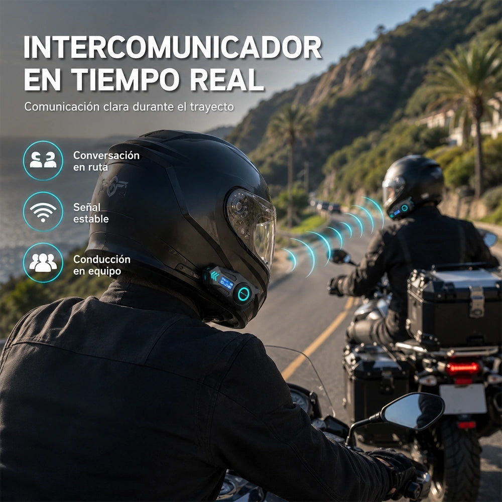 MTMAX MTEJ-C008 Intercomunicador Bluetooth para Moto 500M con Batería de 40H
