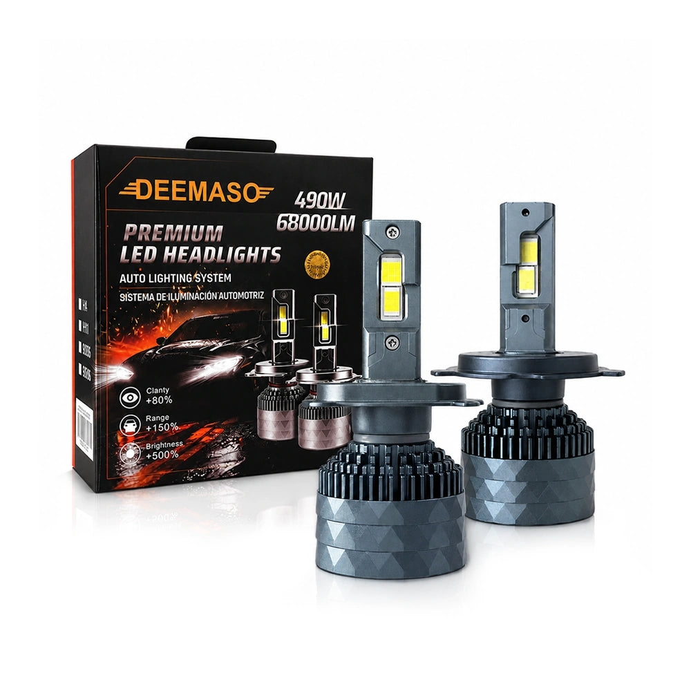Faro LED DEEMASO M10 H11 490W 68,000LM para automóvil – 1 unidad