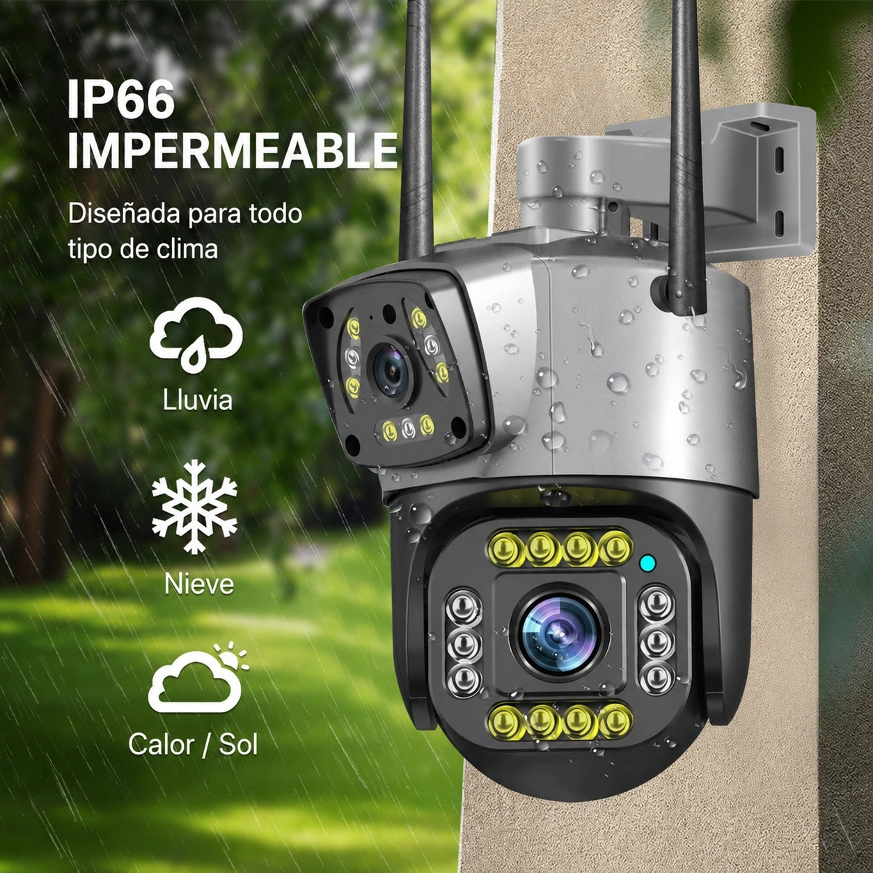 Cámara de Seguridad V380 Pro Doble Lente 4MP con Seguimiento Inteligente y Audio Bidireccional 12V TDAY