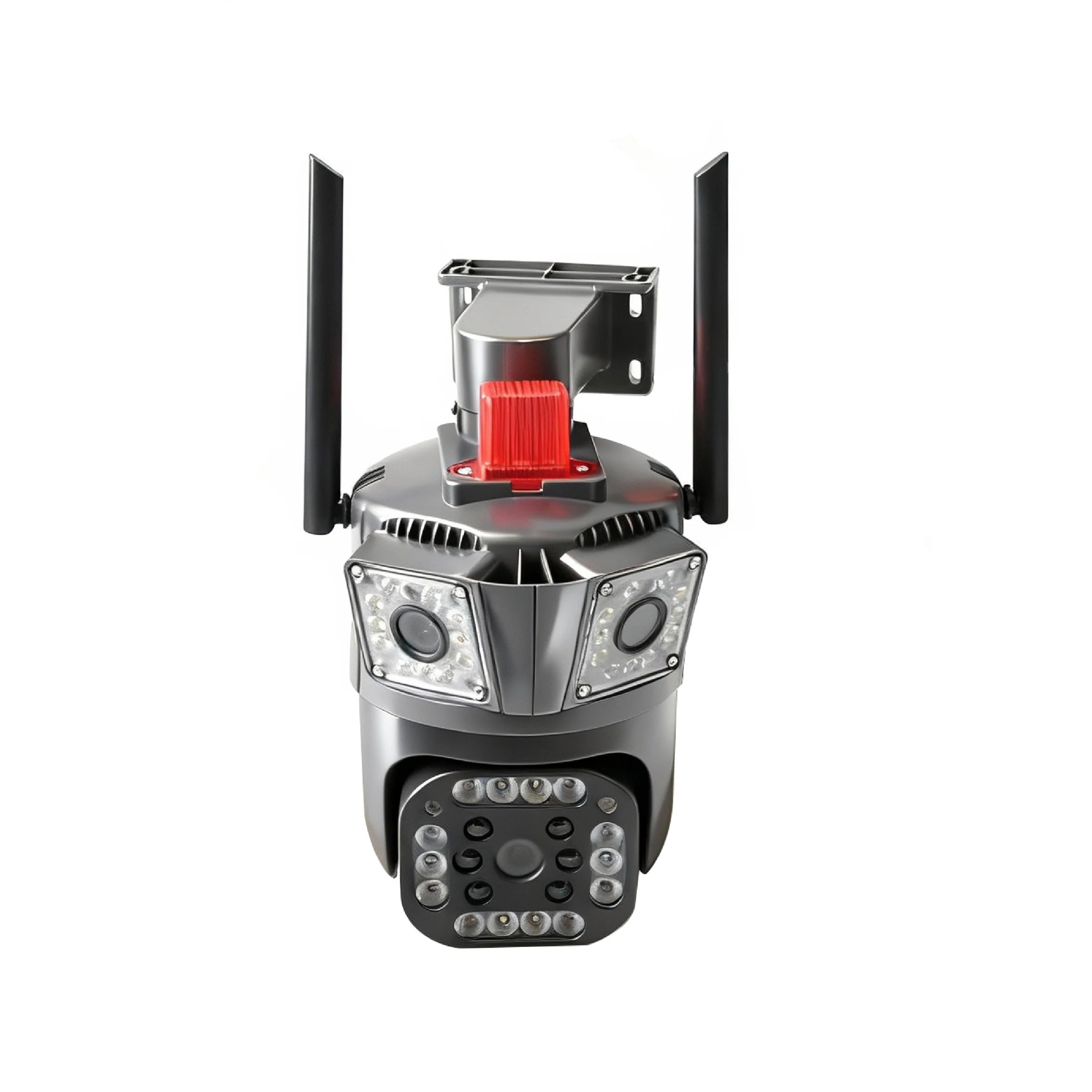 T-DAY Cámara de Seguridad Q10-1 con Tres Lentes, Visión Nocturna LED y Audio Bidireccional