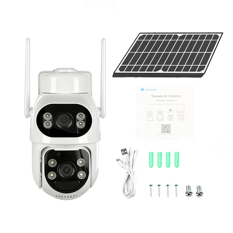 TDAY Cámara Solar de Seguridad 4G TYJK-A002-LKSE con Panel Solar y Doble Lente