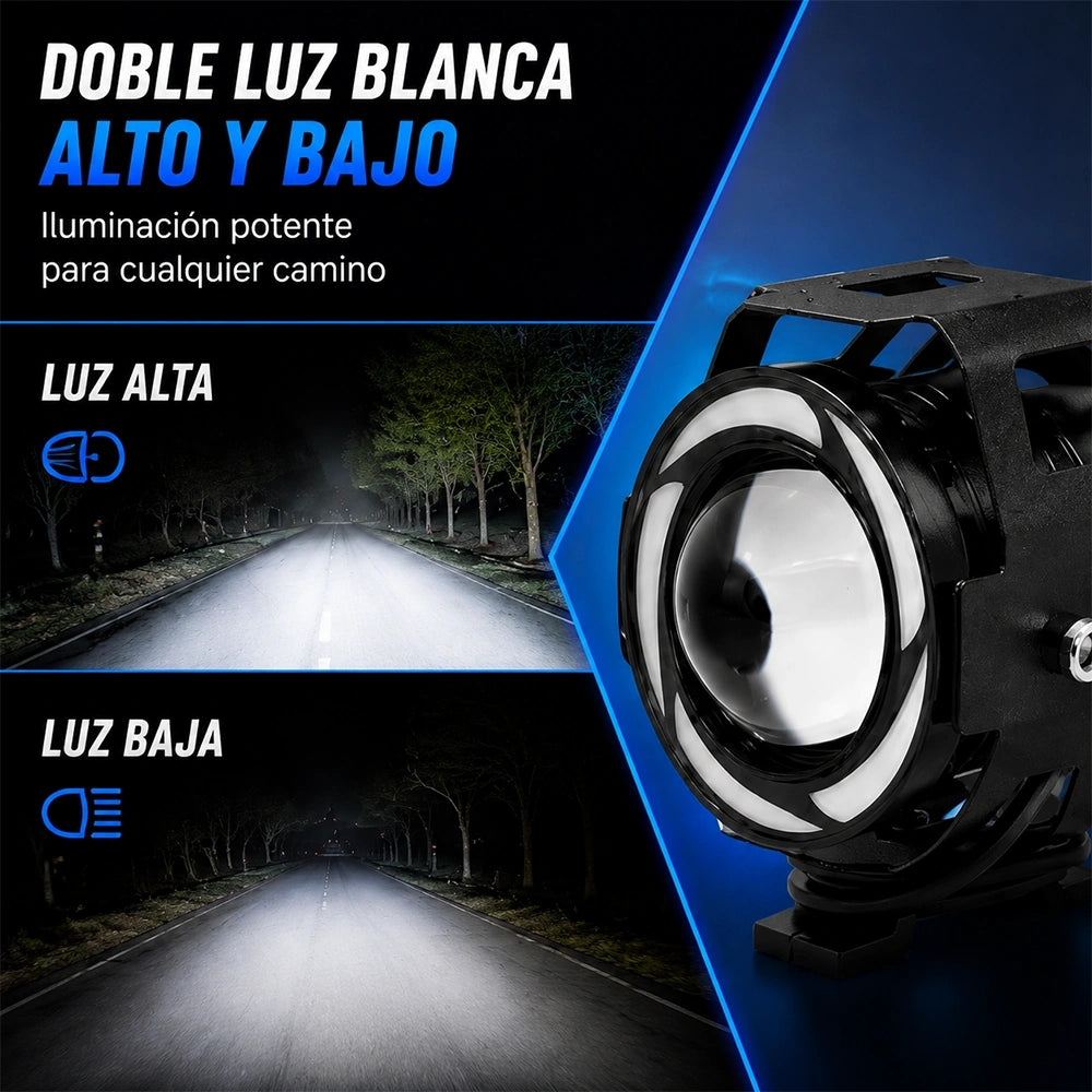 Faro Auxiliar LED U7 de 7 Colores 6W para Motocicleta 12V DEEMASO – MTSD-C090