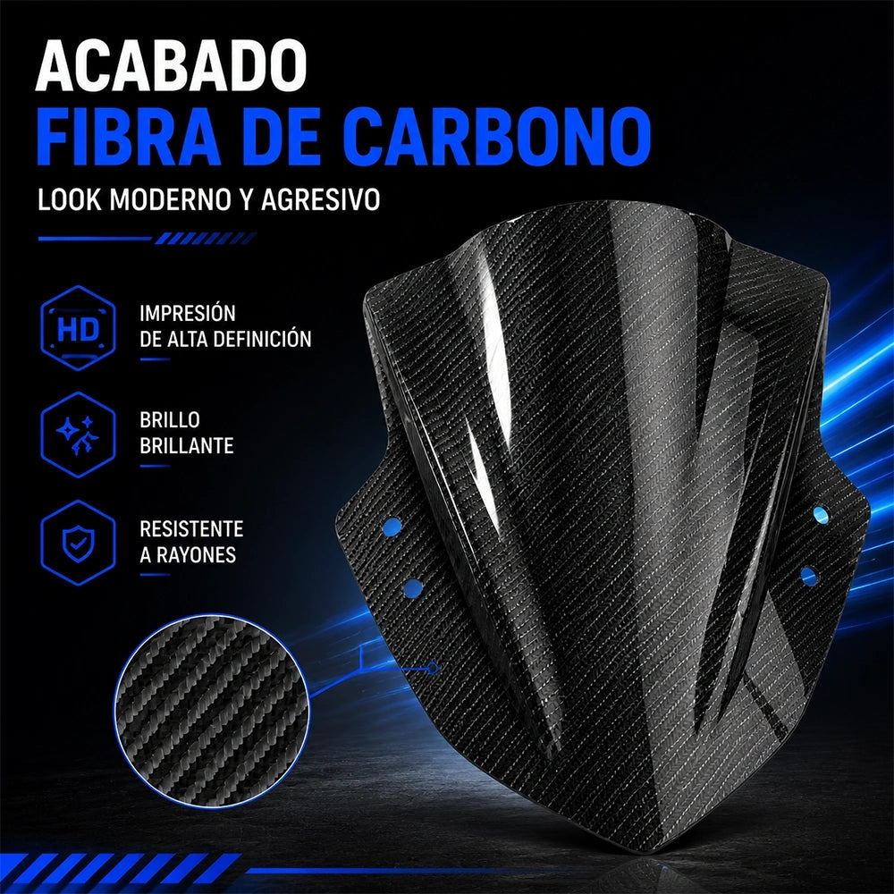 Parabrisas Deportivo DEEMASO para Motocicleta en PC | Color Carbono MWPJ-C016