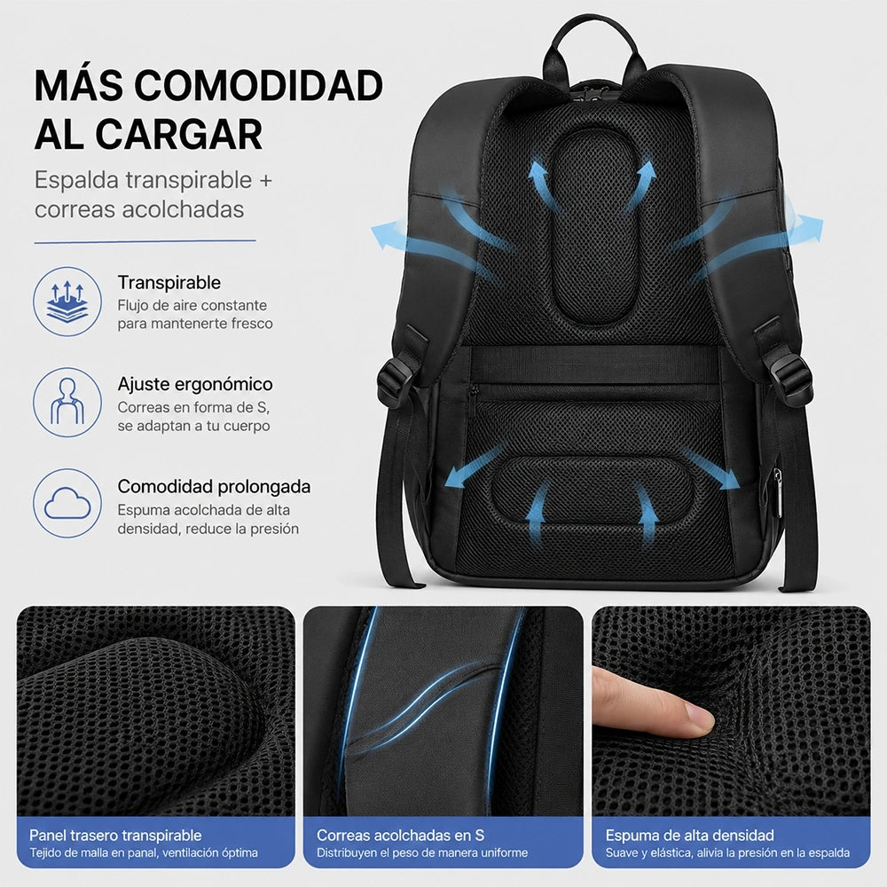 Expandable Men's Backpack Waterproof Oxford Bag