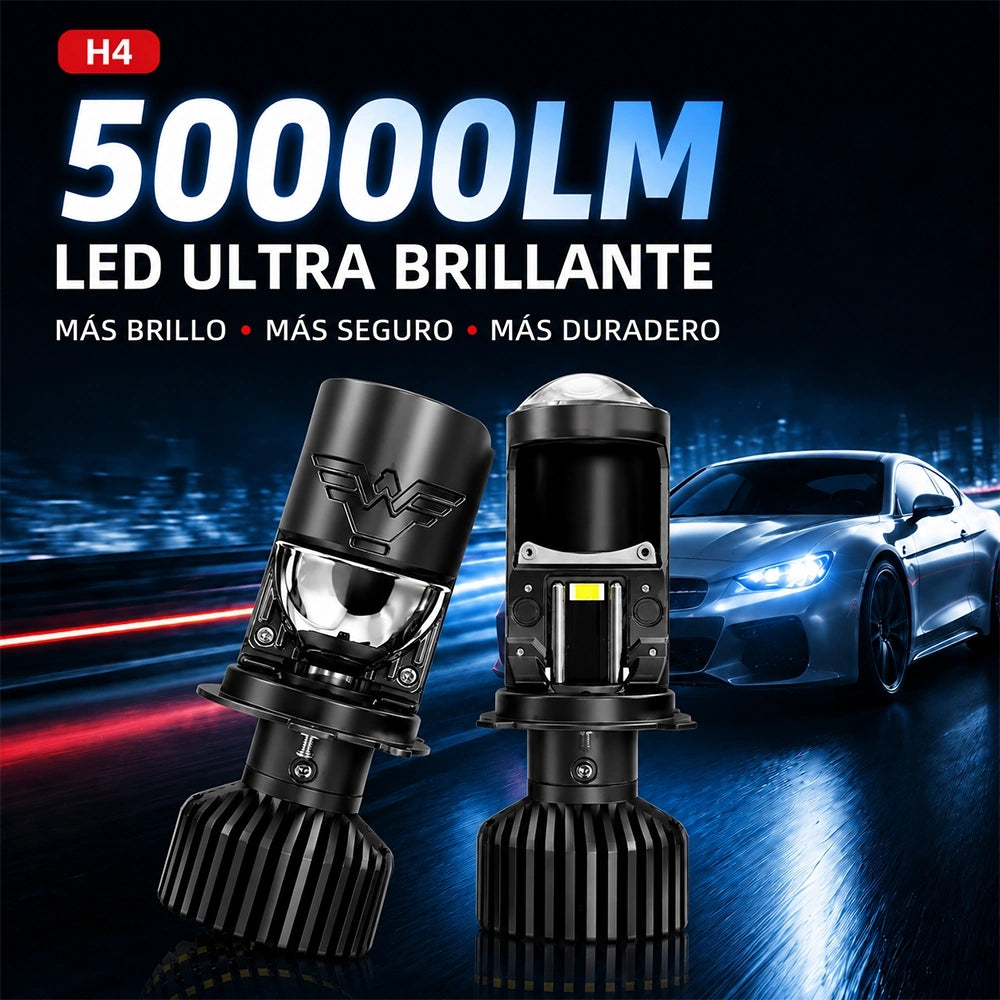DEEMASO Luz LED H4 420W 50000LM 6000K IP67