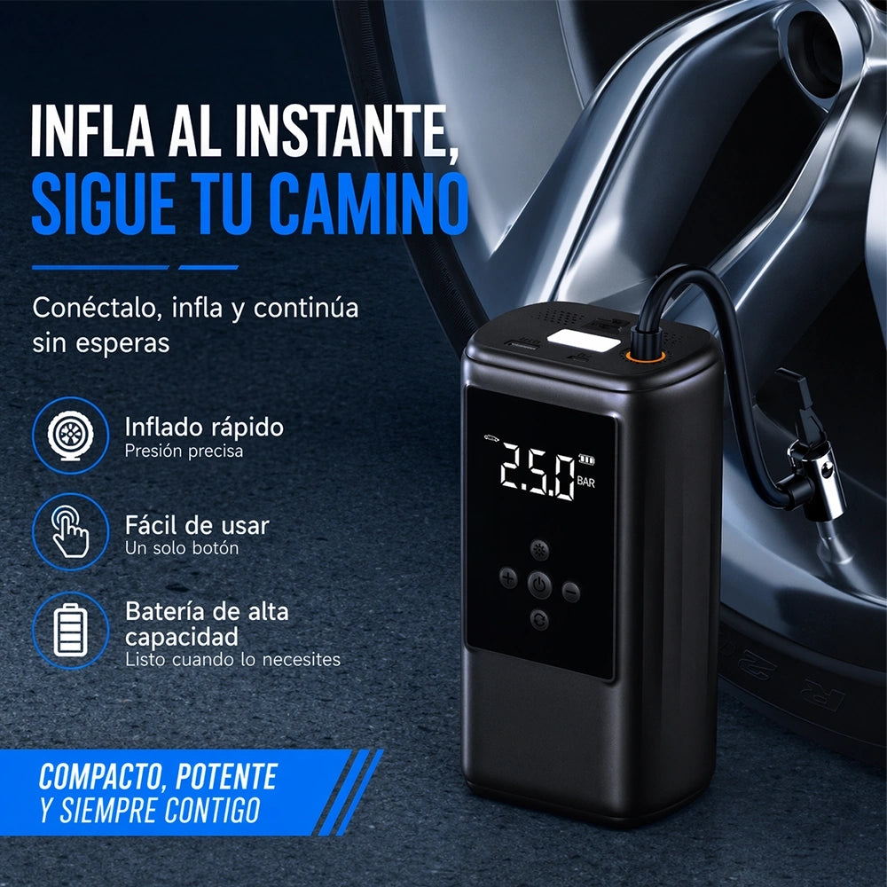 Arrancador de Emergencia para Auto con Inflador de Aire Integrado Negro