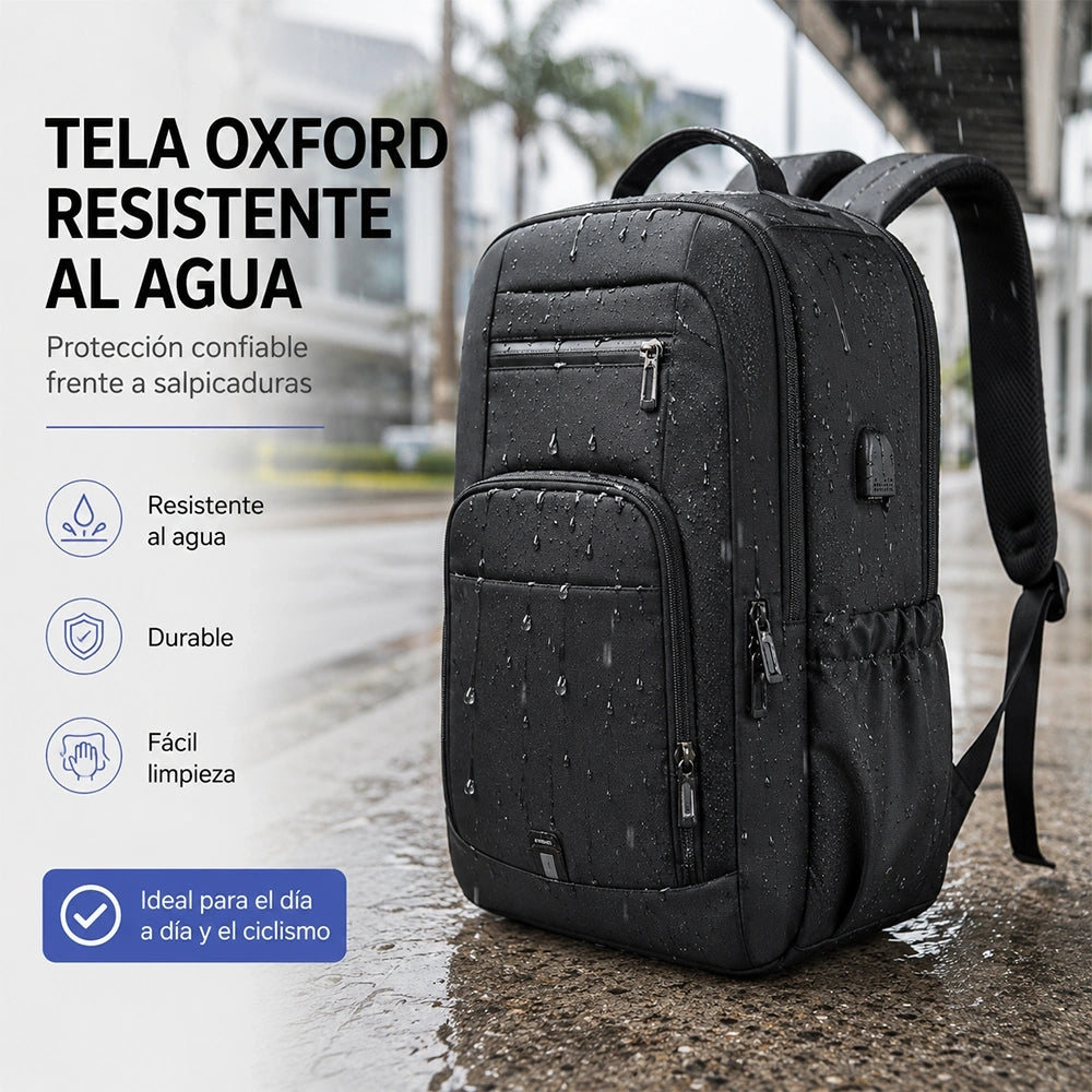 Expandable Men's Backpack Waterproof Oxford Bag