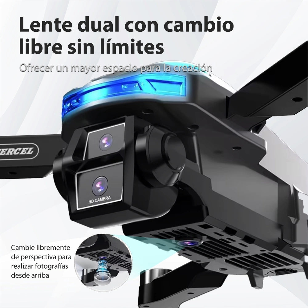 Drone R2 con Doble Cámara + Batería Extra｜Plegable con Estabilización por Flujo Óptico