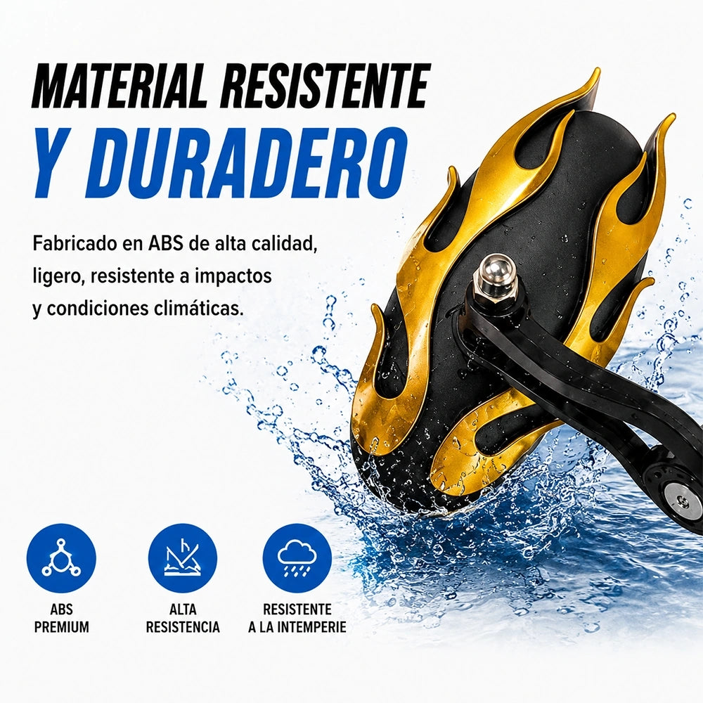 MOTRIVA Espejos Retrovisores Deportivos para Moto con Diseño de Llama